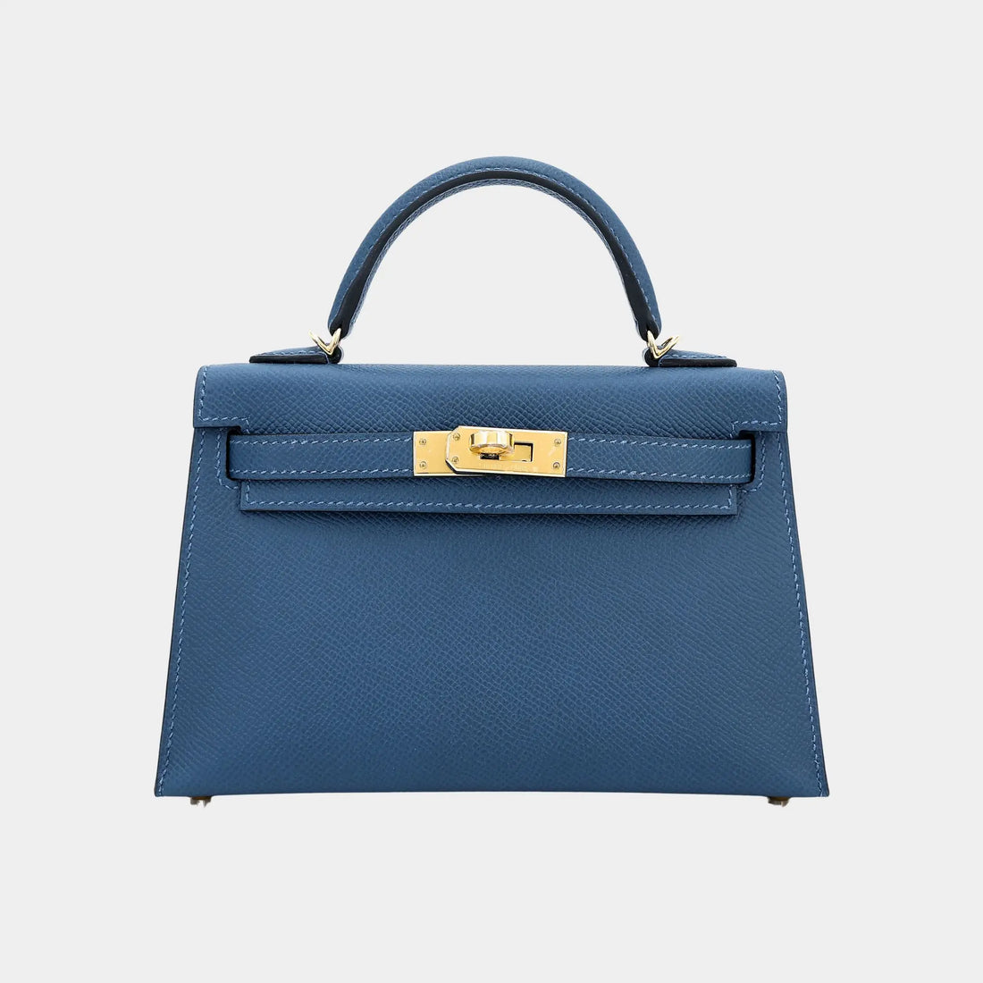 Kelly Mini 20 Epsom Deep Blue GHW, Front