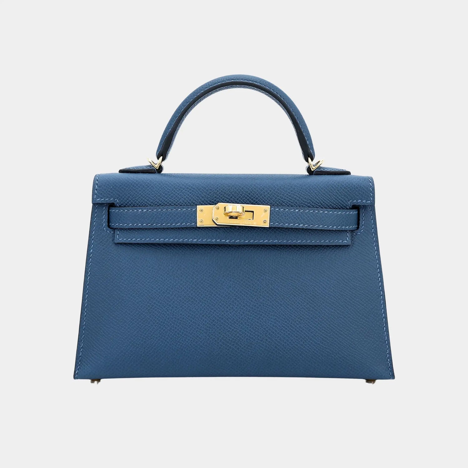Kelly Mini 20 Epsom Deep Blue GHW, Front