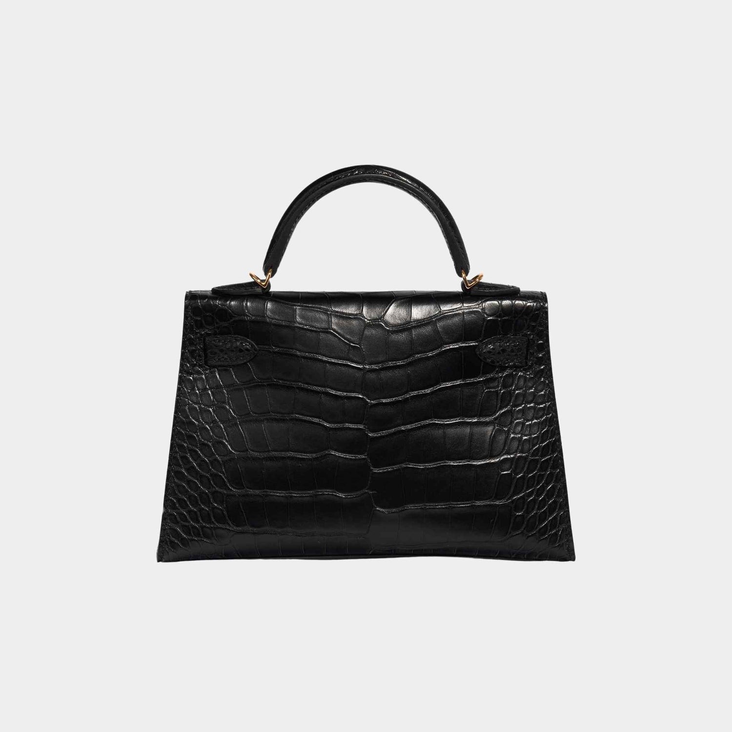 Hermes Kelly Mini 20 Matte Alligator Black GHW, Back