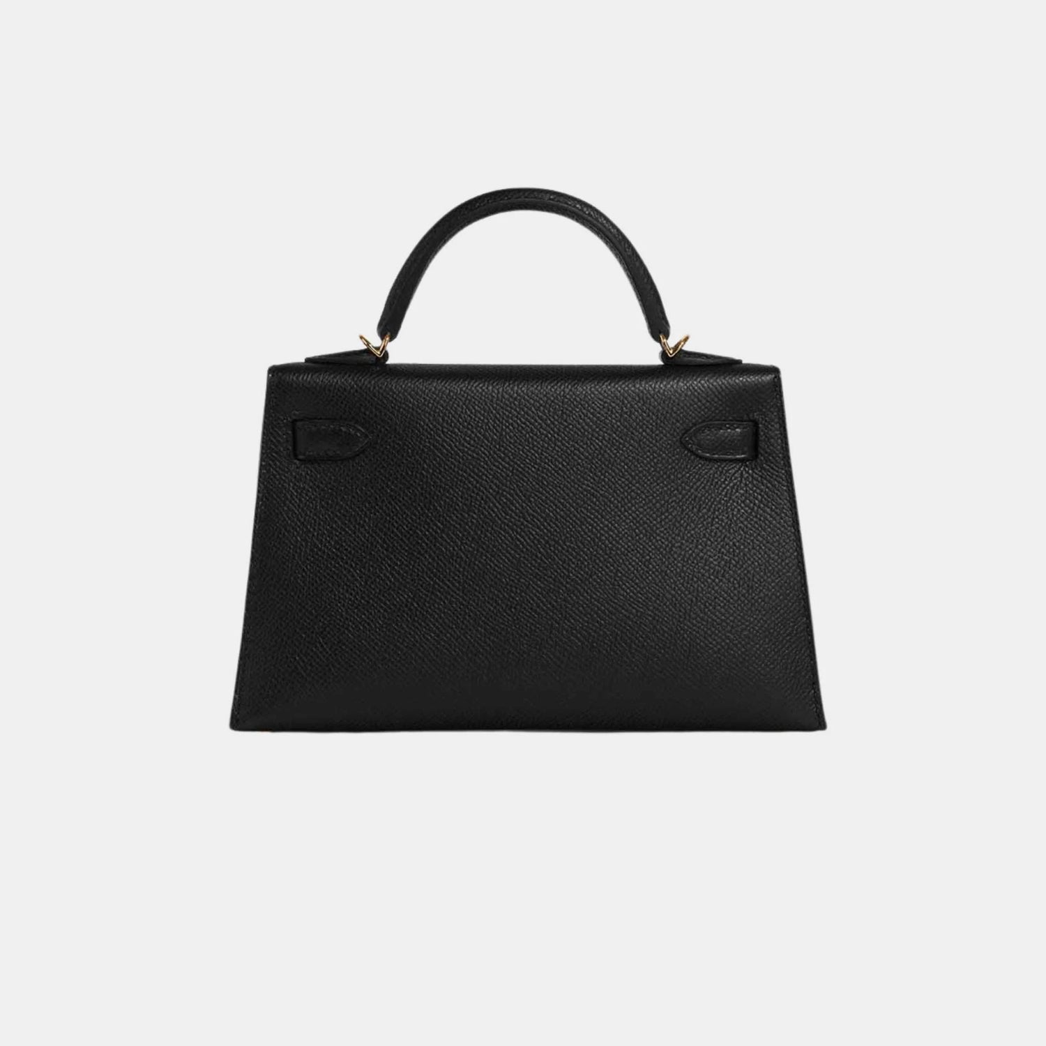 Hermes Kelly Mini Epsom Black GHW, Black, Back
