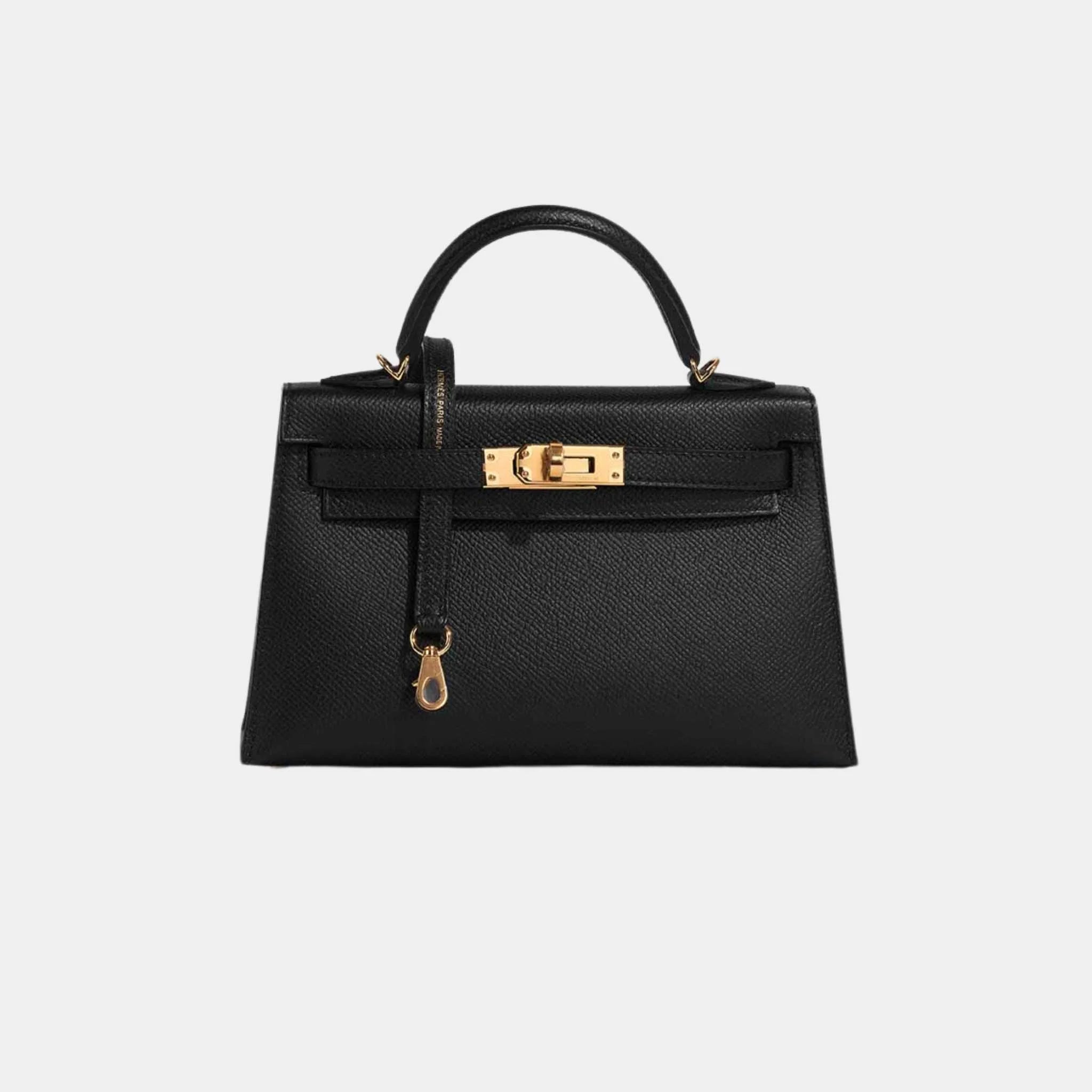 Hermes Kelly Mini Epsom Black GHW, Black, Front