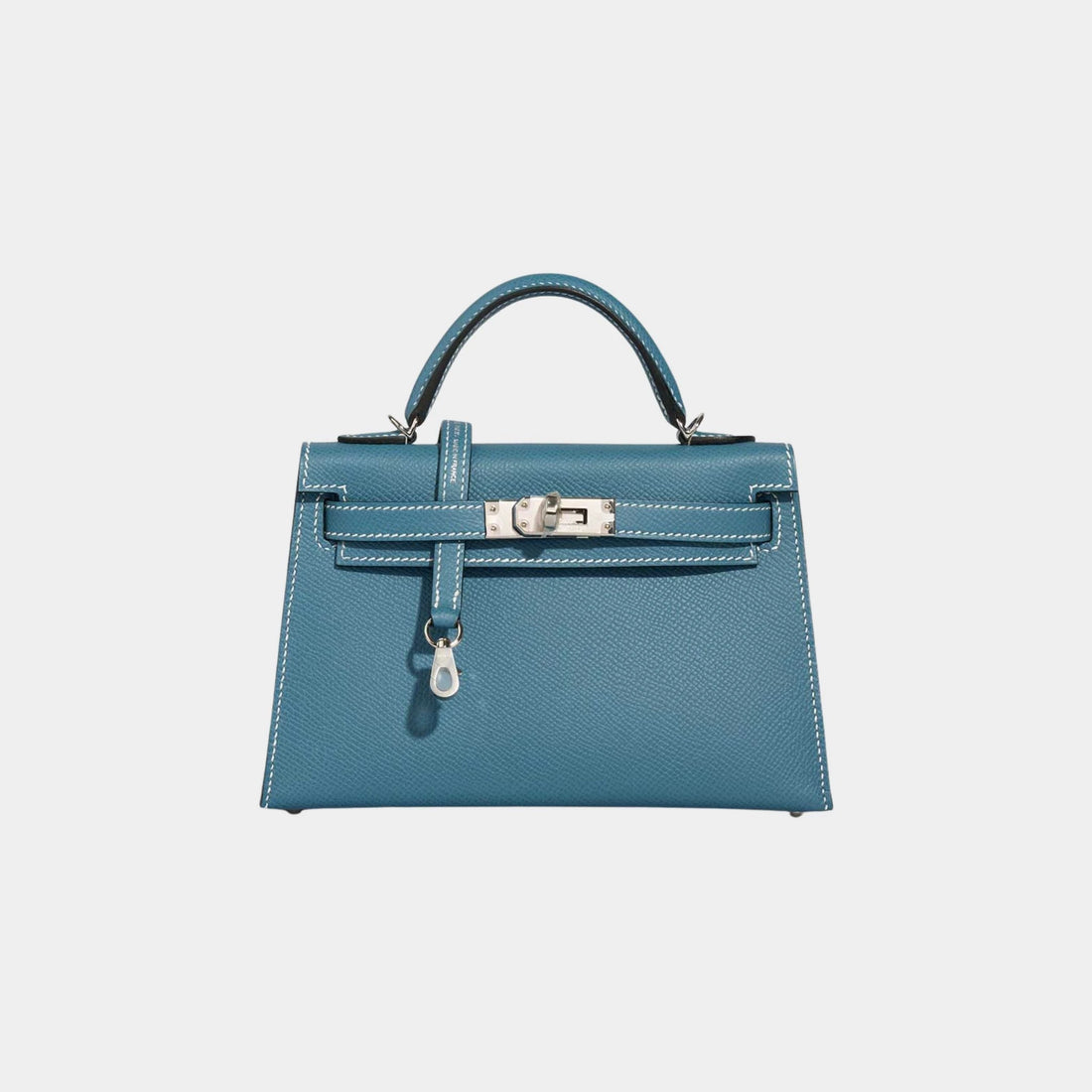 Hermes Kelly Mini Epsom Bleu Jean PHW, Front