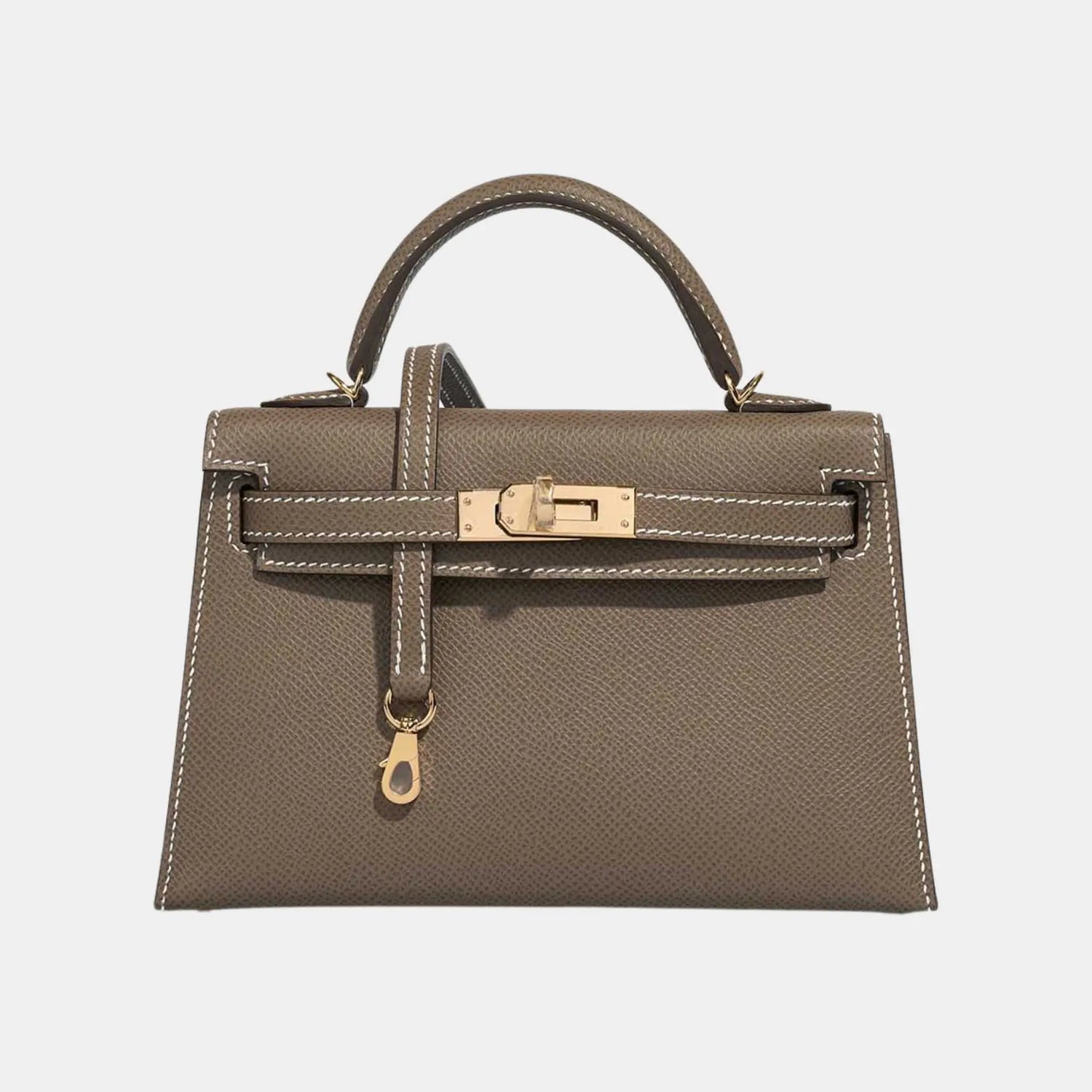 Hermes Kelly Mini Epsom Etoupe GHW, Etoupe, Front