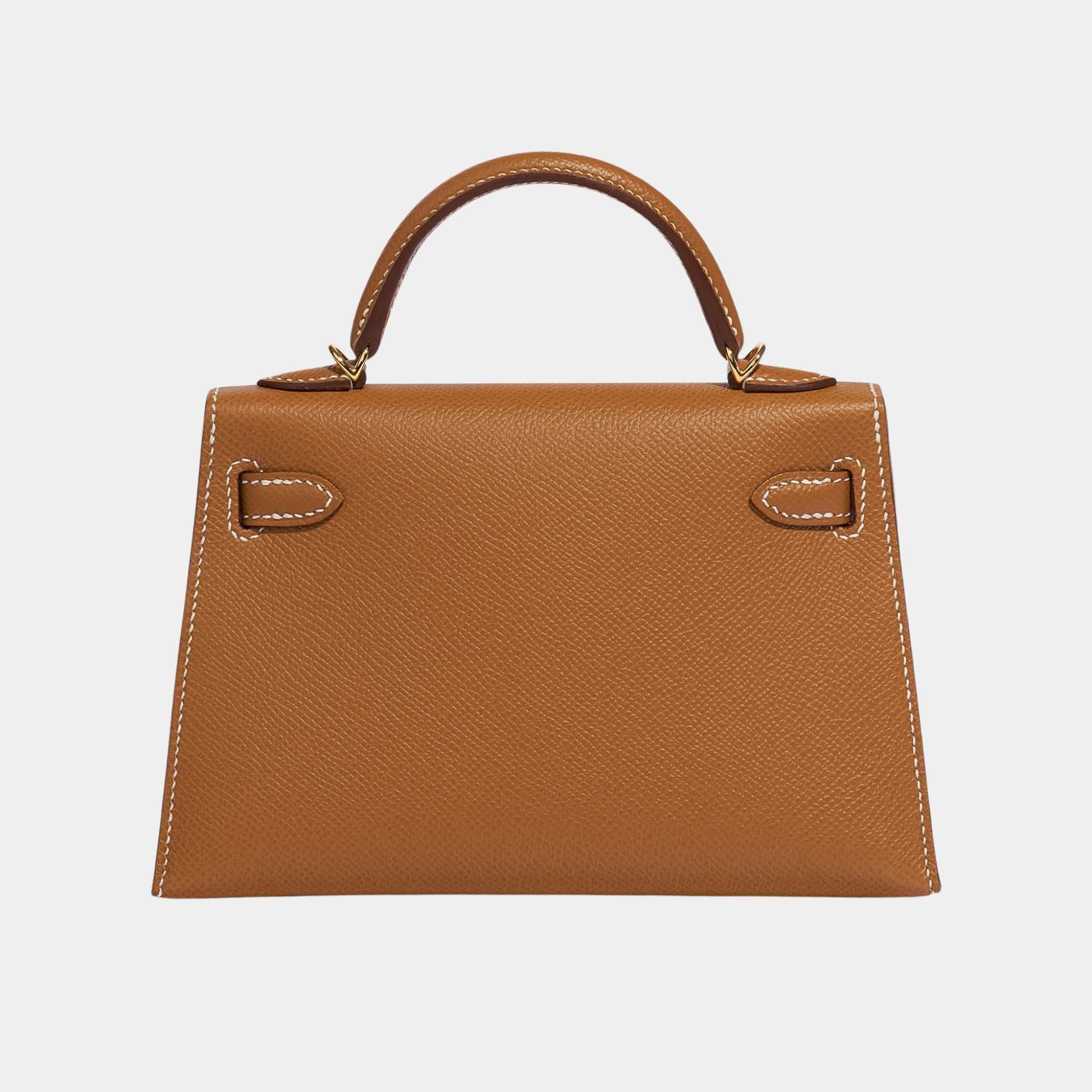 Hermes Kelly Mini Epsom Gold GHW, Back