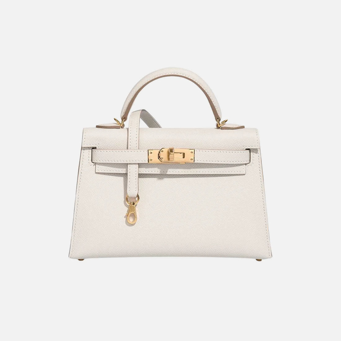 Hermes Kelly Mini Epsom Gris Pâle GHW, Front