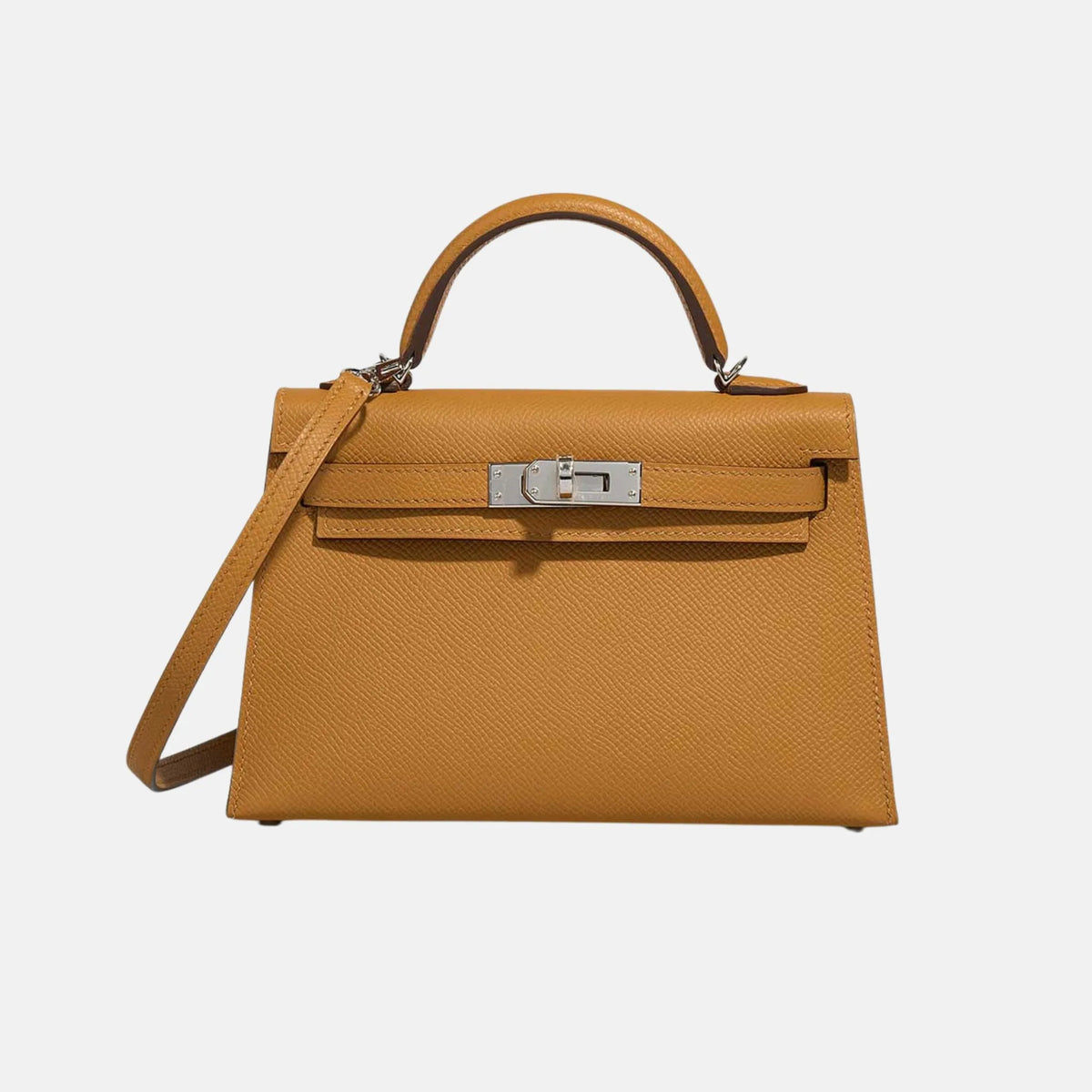 حقيبة Kelly Mini من جلد Epsom باللون Sesame مع إكسسوارات بلاديوم