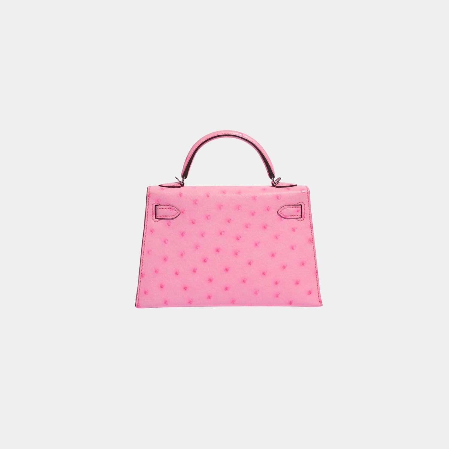 Hermes Kelly Mini II 20 In 5P Bubblegum Ostrich PHW, Back