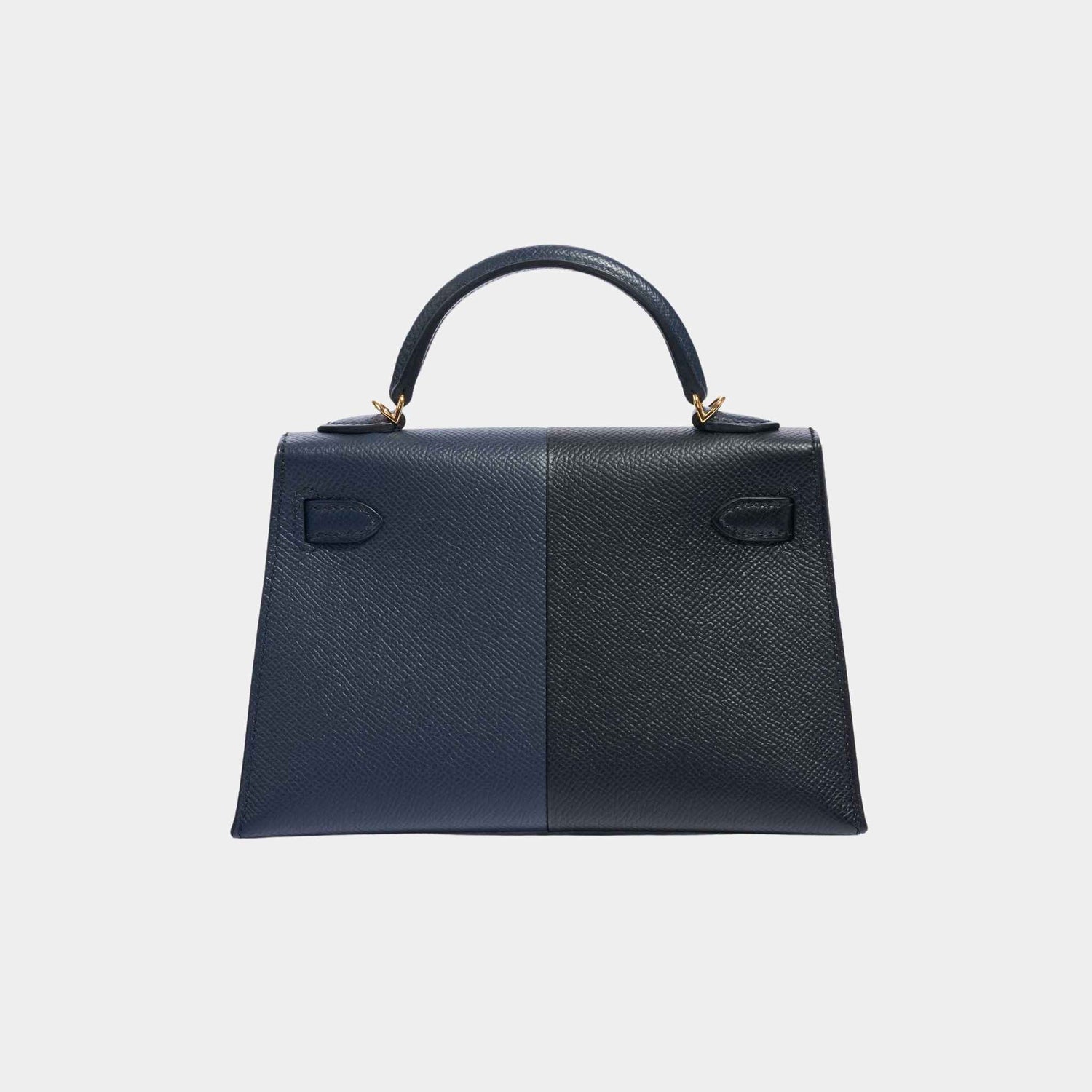 Hermes Kelly Mini II 20 Casaque Epsom Bleu Indigo And Black GHW, Back