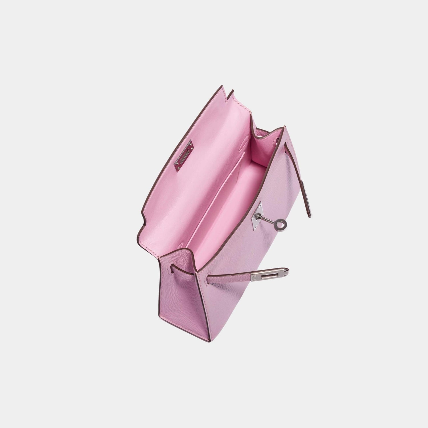Hermes Kelly Mini II 20 Epsom Mauve Sylvestre PHW, Top