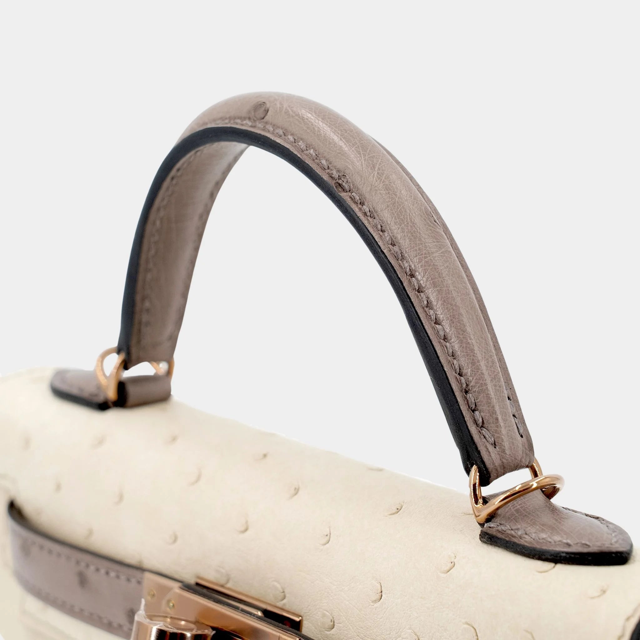 Kelly Mini II 20 Ostrich Beton/Gris Tourterelle PBHW, handle 