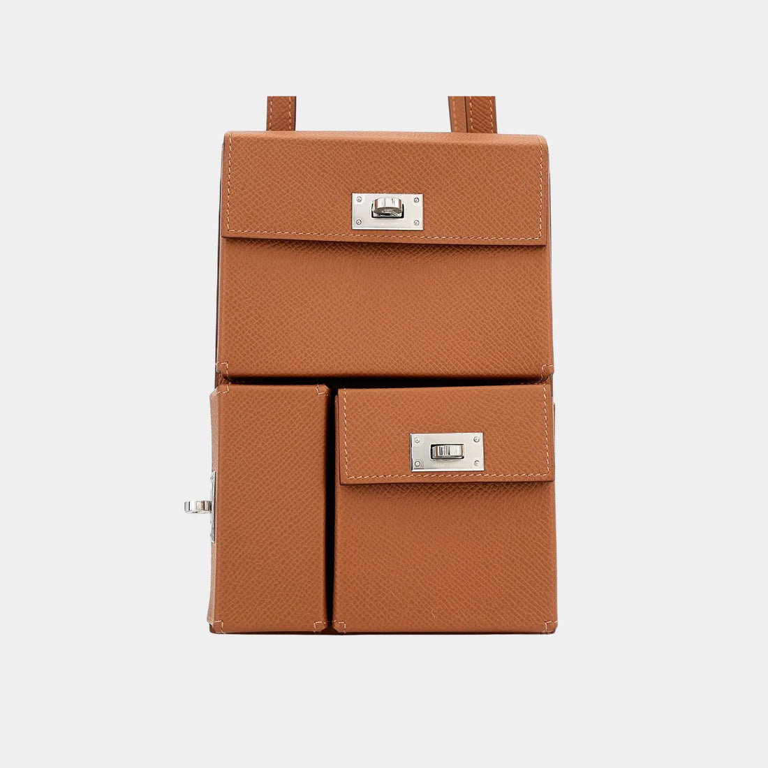 Hermes Kelly Multipocket To Go Pouch Epsom Gold PHW, Front