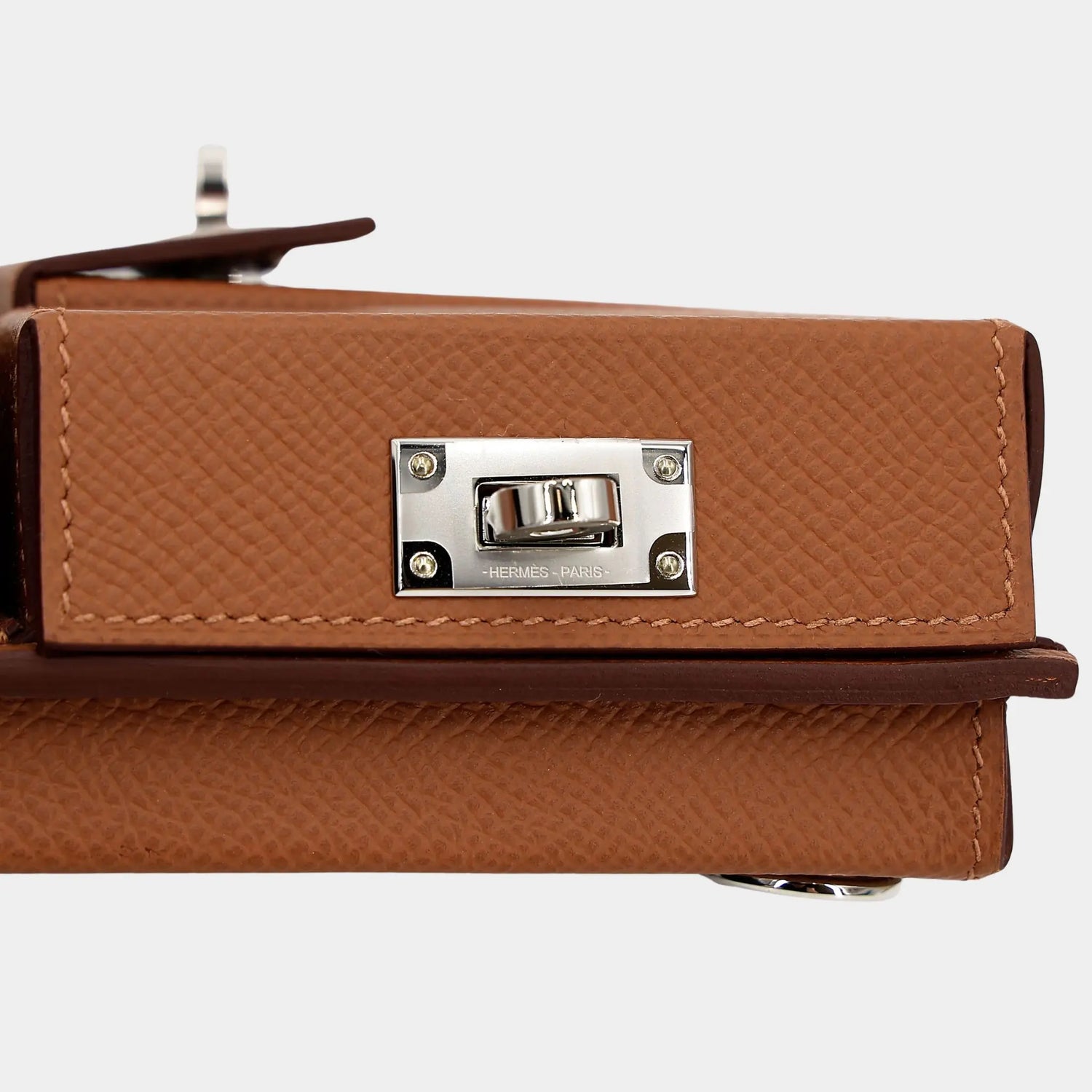 Hermes Kelly Multipocket To Go Pouch Epsom Gold PHW, Side Closeup