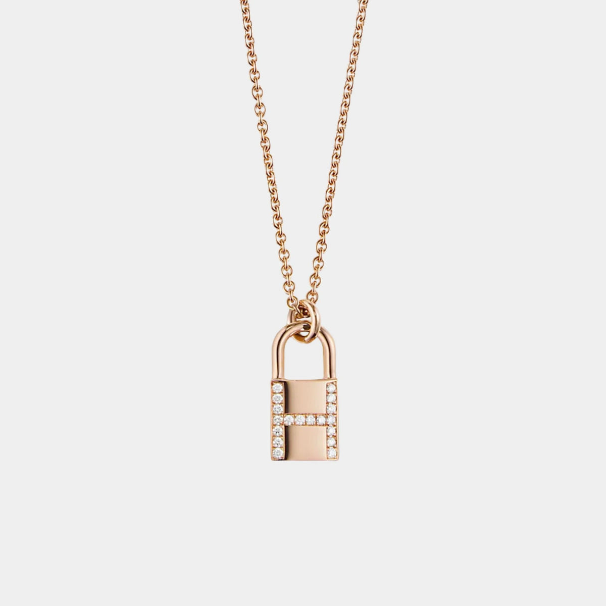 Kelly Padlock Pendant Rose Gold - Diamonds
