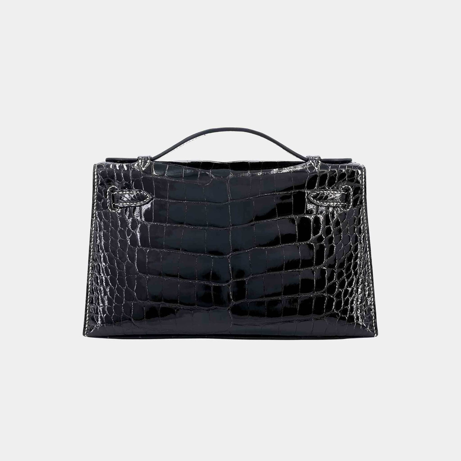 Hermes Kelly Pochette HSS Alligator Black PHW, Back