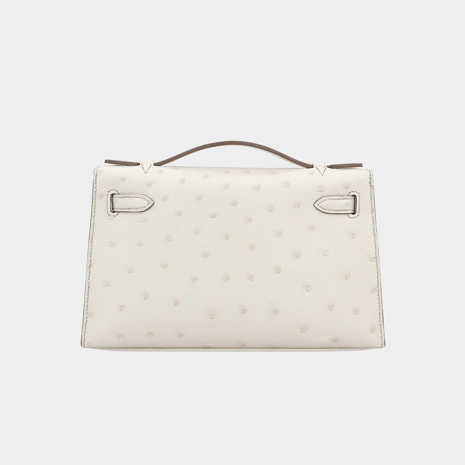 Hermes Kelly Pochette Ostrich Beton PHW, Back