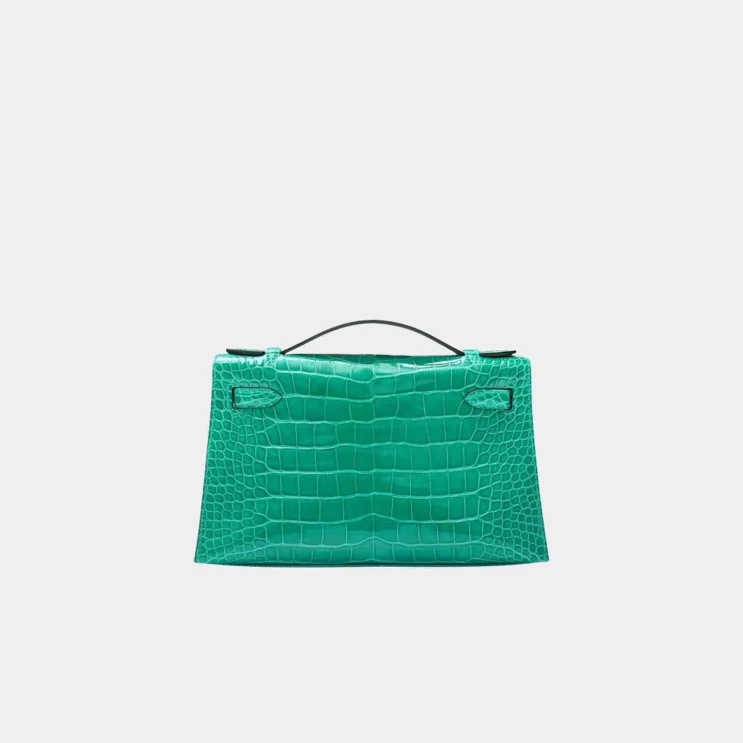 Hermes Kelly Pochette Shiny Crocodile Vert Jade GHW