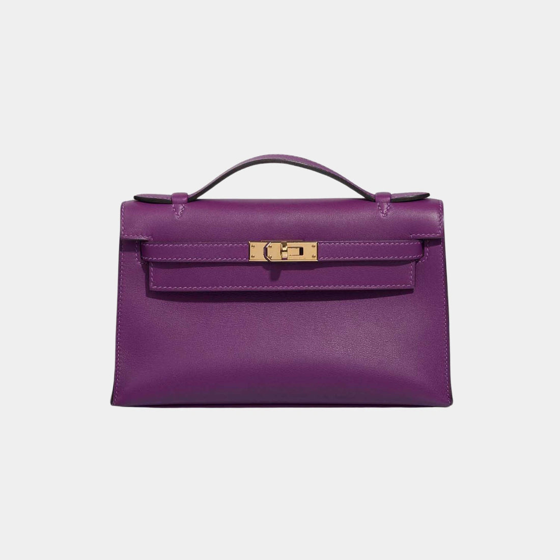 Hermes Kelly Pochette Swift Anemone GHW, Front