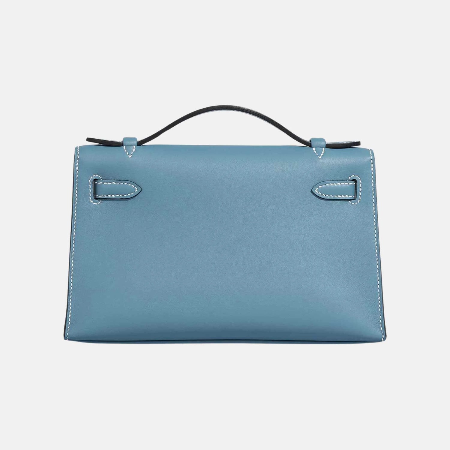 Hermes Kelly Pochette Swift Bleu Jean, Back