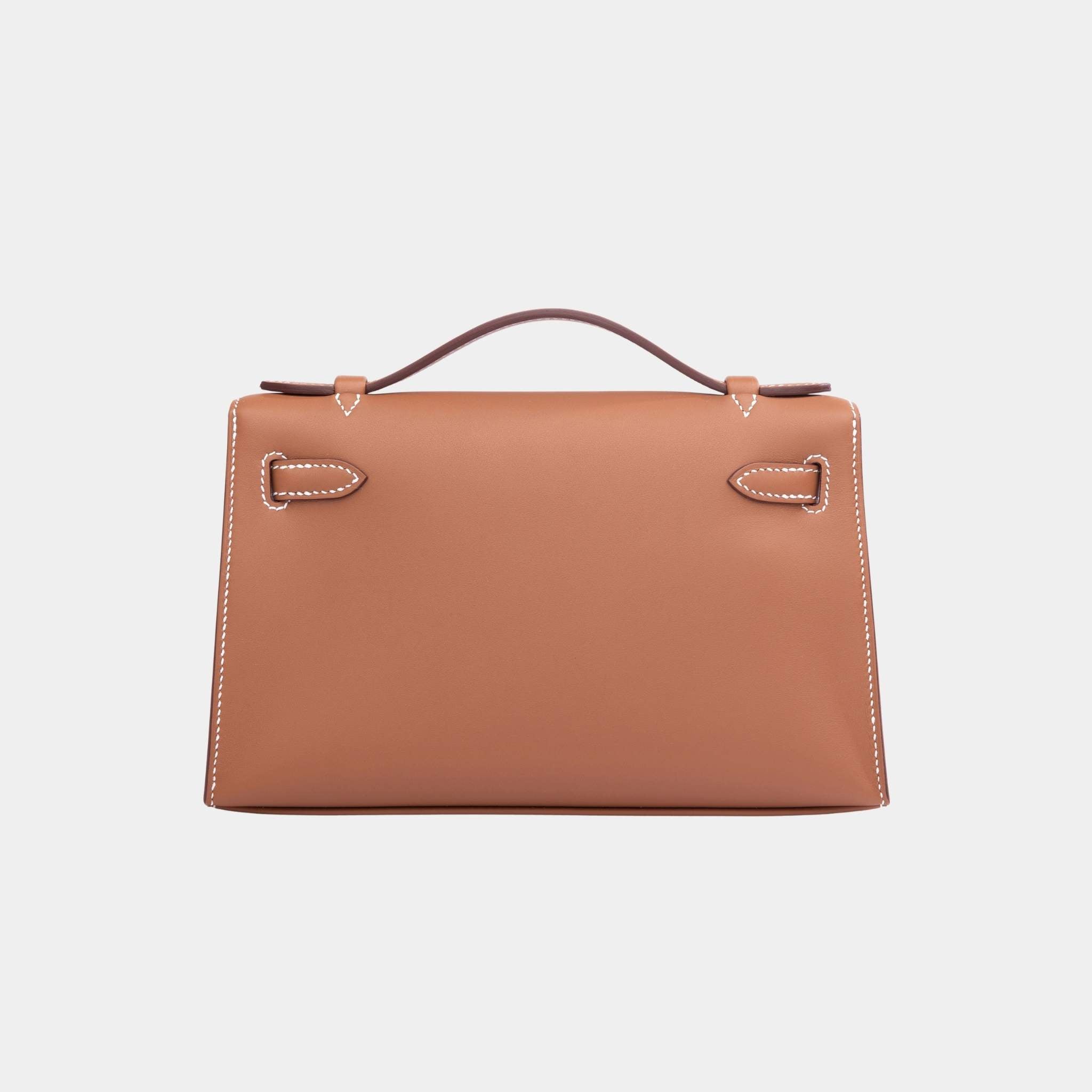 Hermes Kelly Pochette Swift Gold PHW, Back