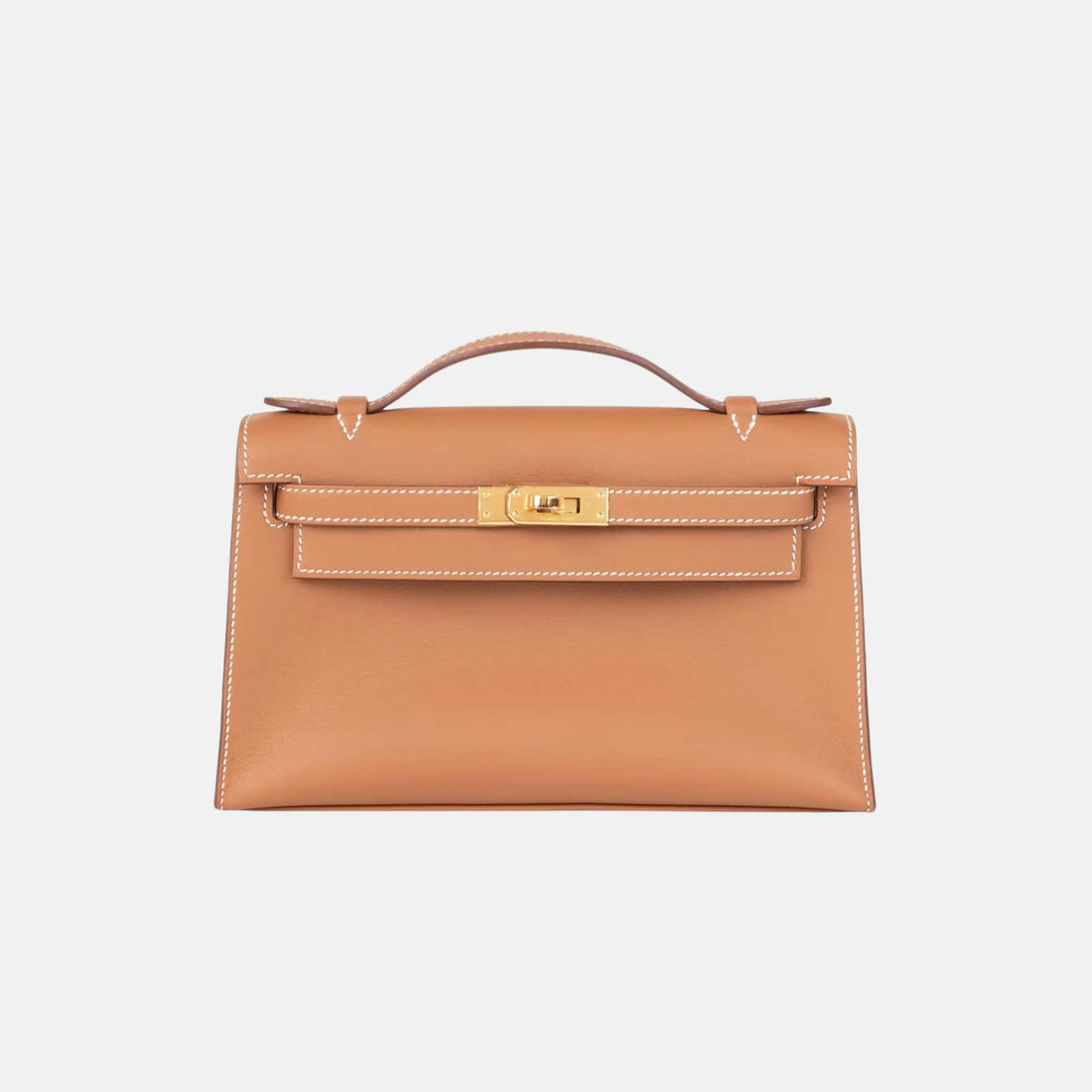 Hermes Kelly Pochette Swift Gold GHW, Front