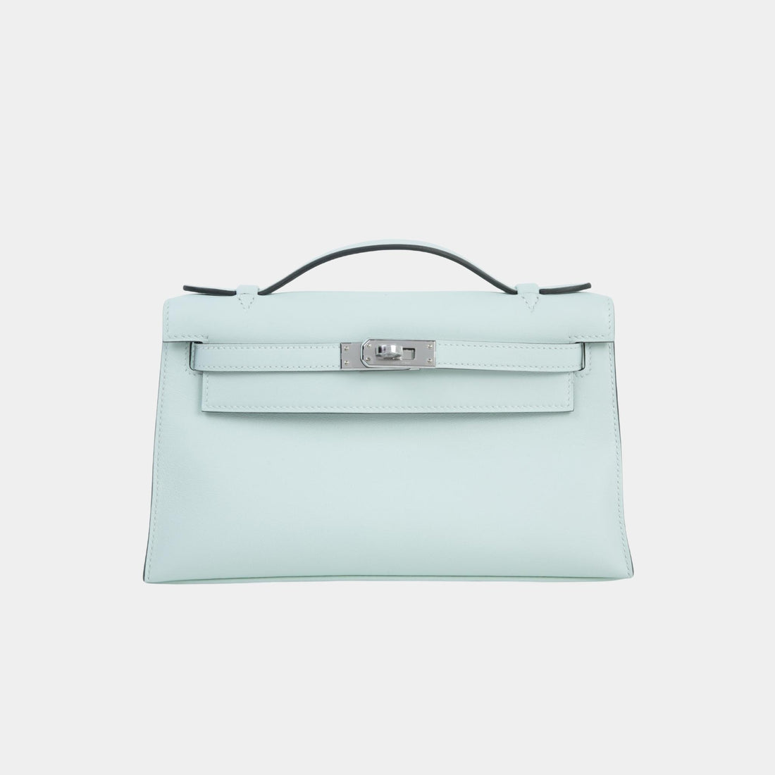 Hermes Kelly Pochette Swift Vert Peppermint PHW, Front