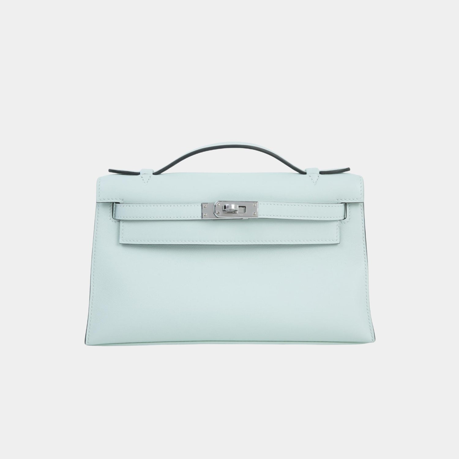 Hermes Kelly Pochette Swift Vert Peppermint PHW, Front