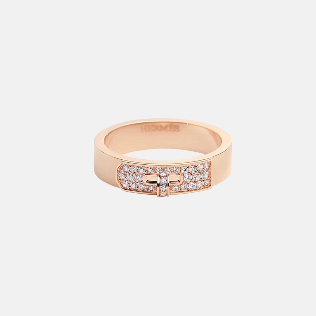 Hermes Kelly Ring Rose Gold Diamond, Front