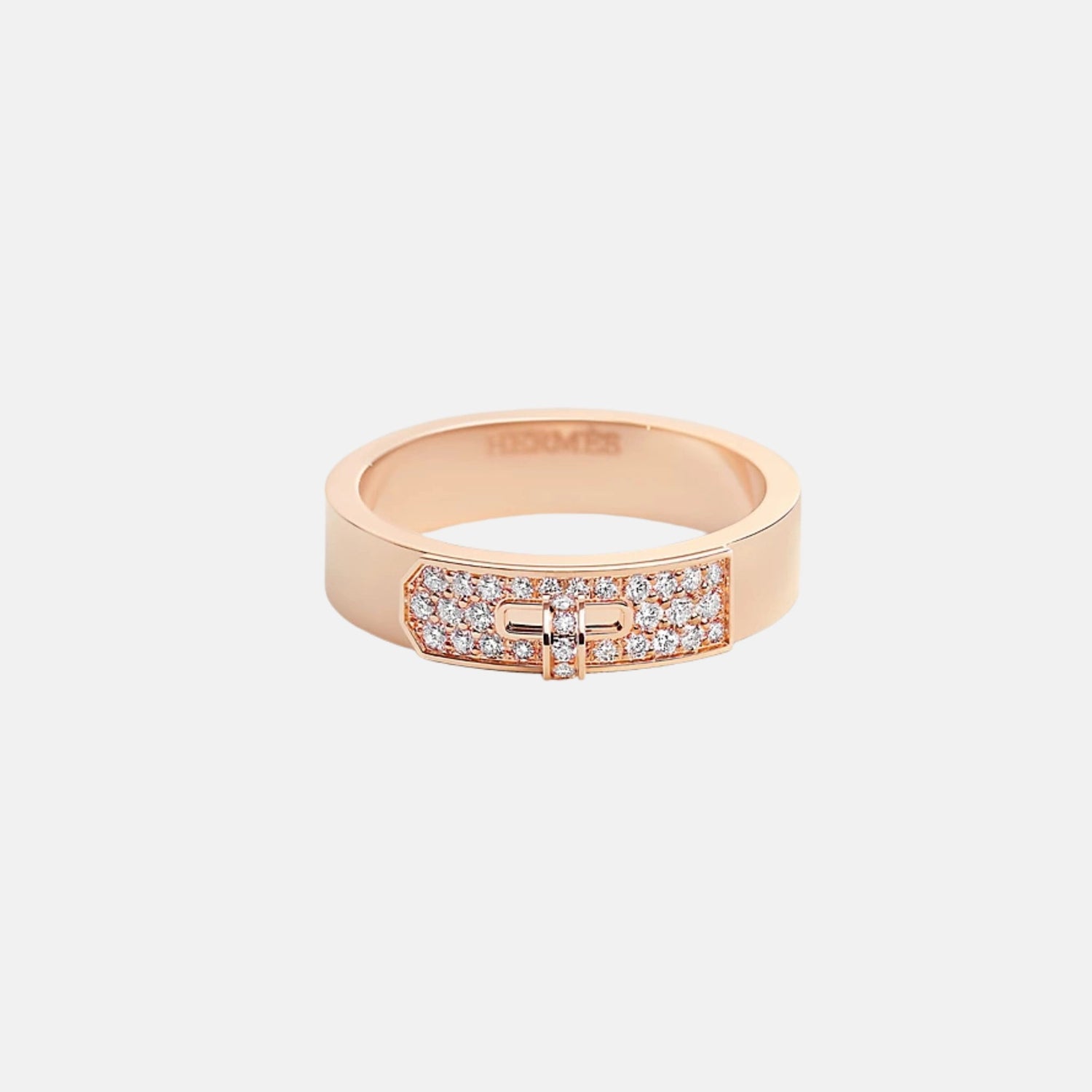Hermes Kelly Ring Rose Gold Diamond, Front