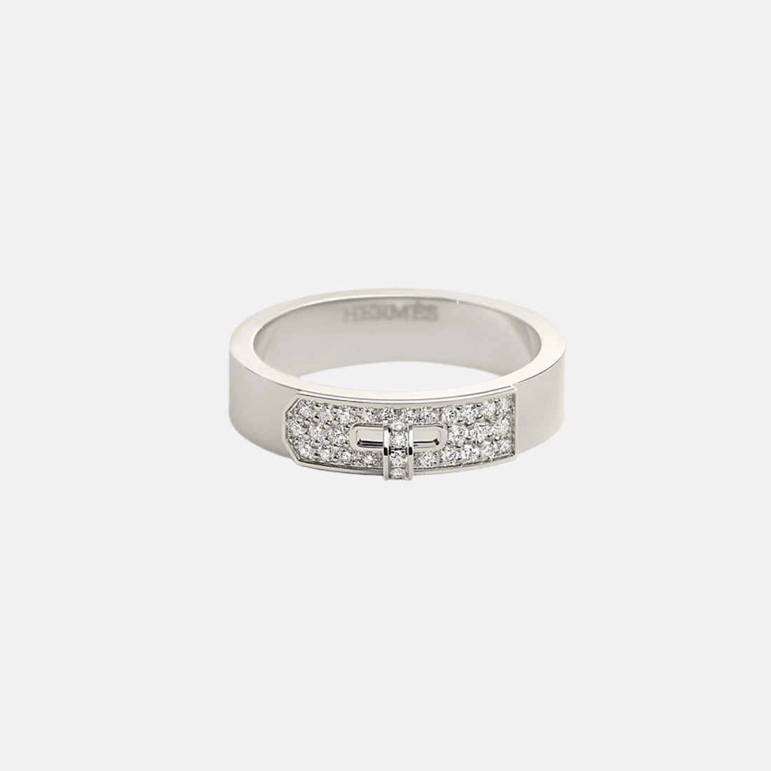 Hermes Kelly Ring White Gold Diamond, Front