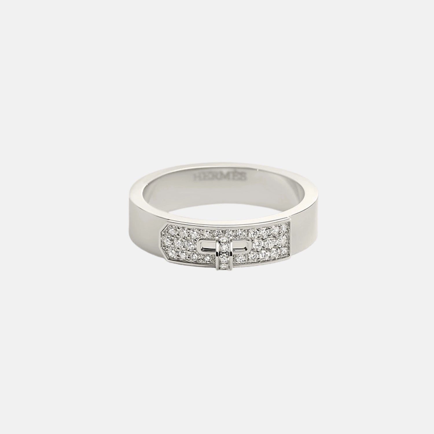 Hermes Kelly Ring White Gold Diamond, Front