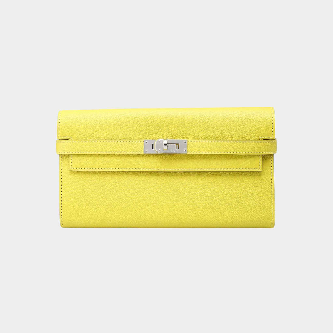 Hermes Kelly Wallet To Go Limoncello PHW, Front