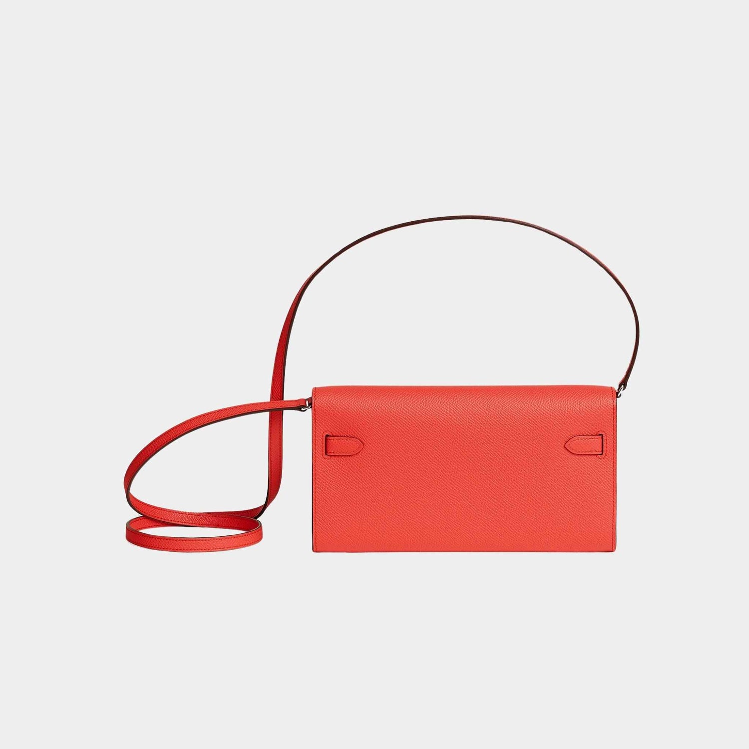 Hermes Kelly Wallet To Go Orange Field PHW, Back