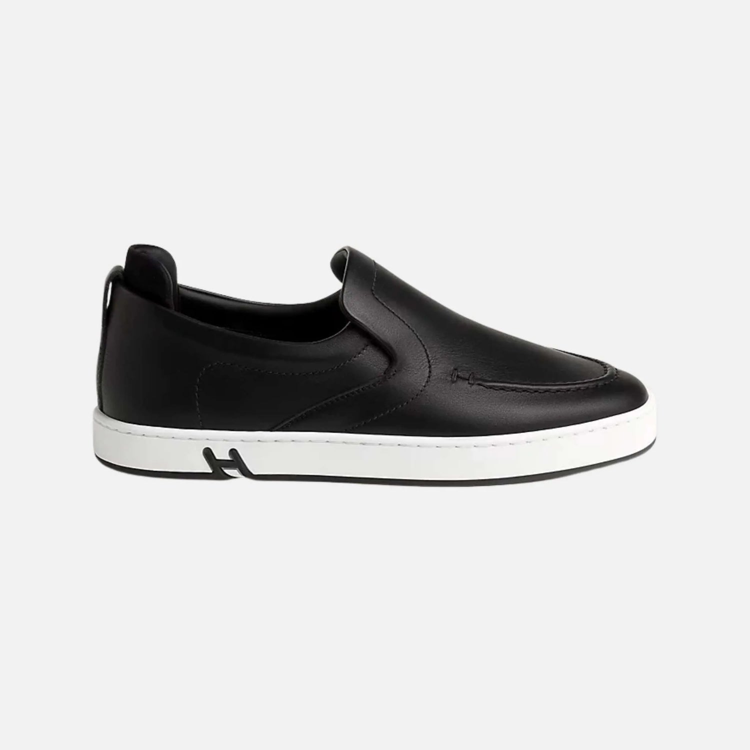 Hermes Kiddy Slip-On Sneaker Calfskin Black, Side