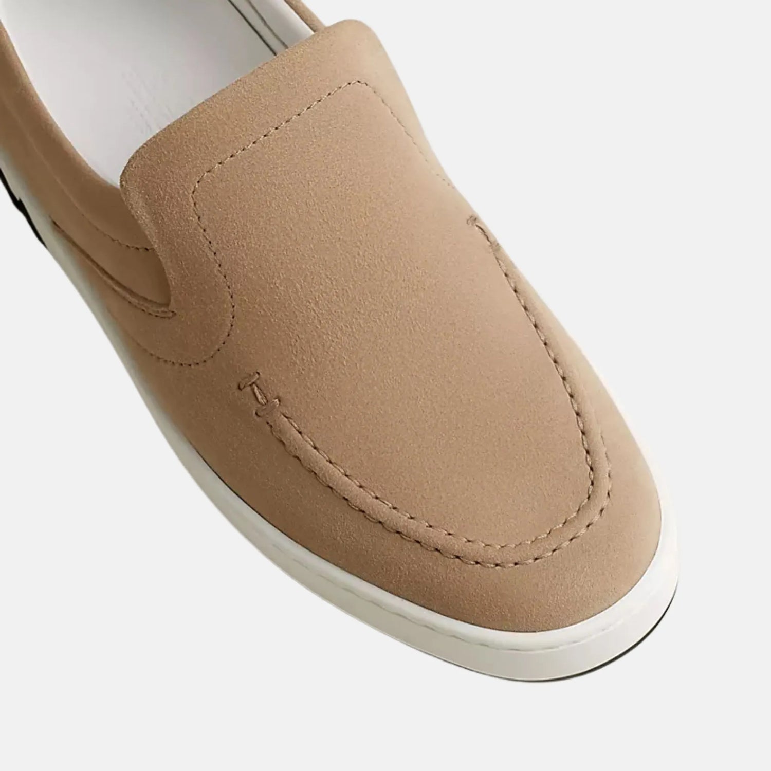 Hermes Kiddy Slip-On Sneaker Suede Goatskin Beige Camel , Top