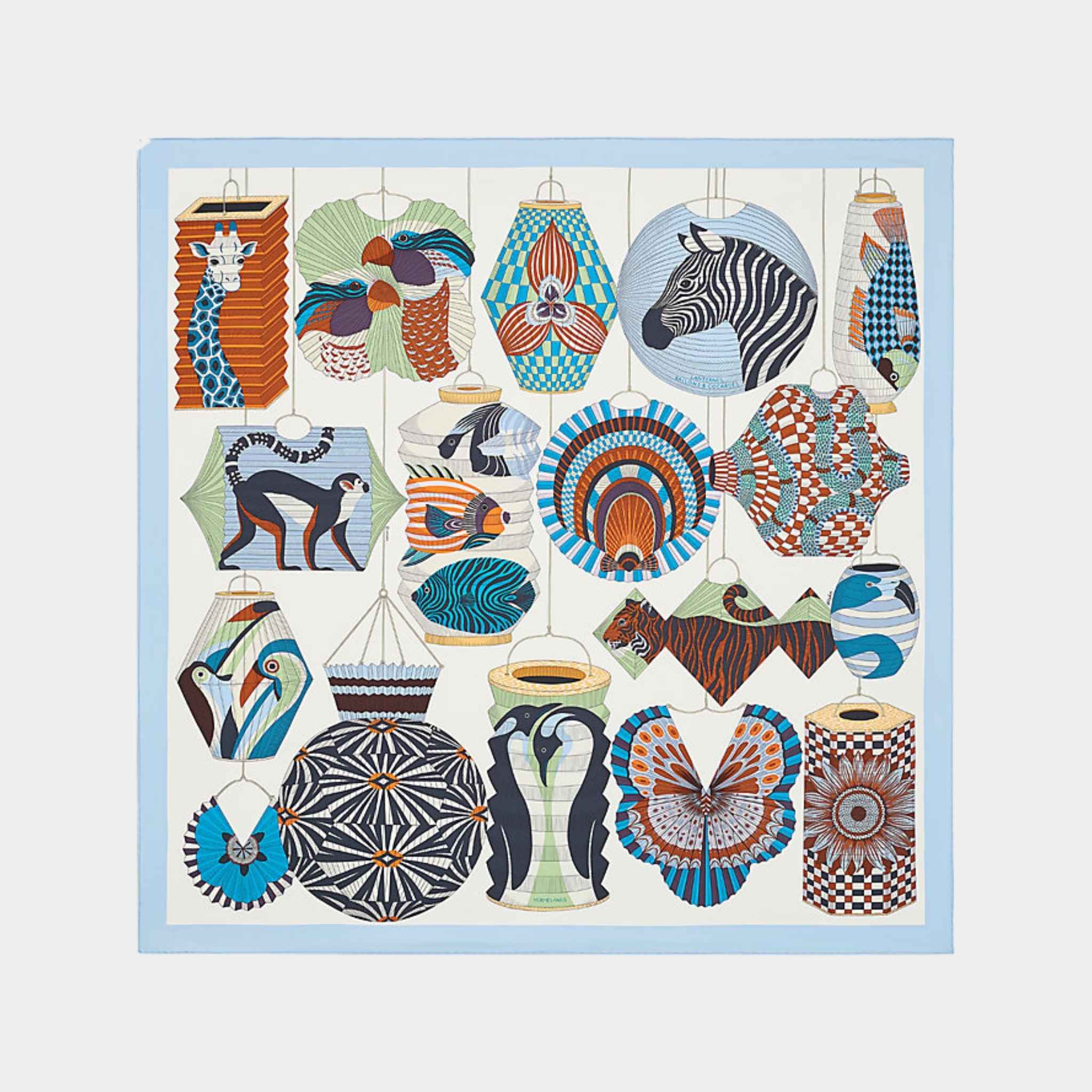 Hermes Lanternes, Ballons et Cocardes scarf 90