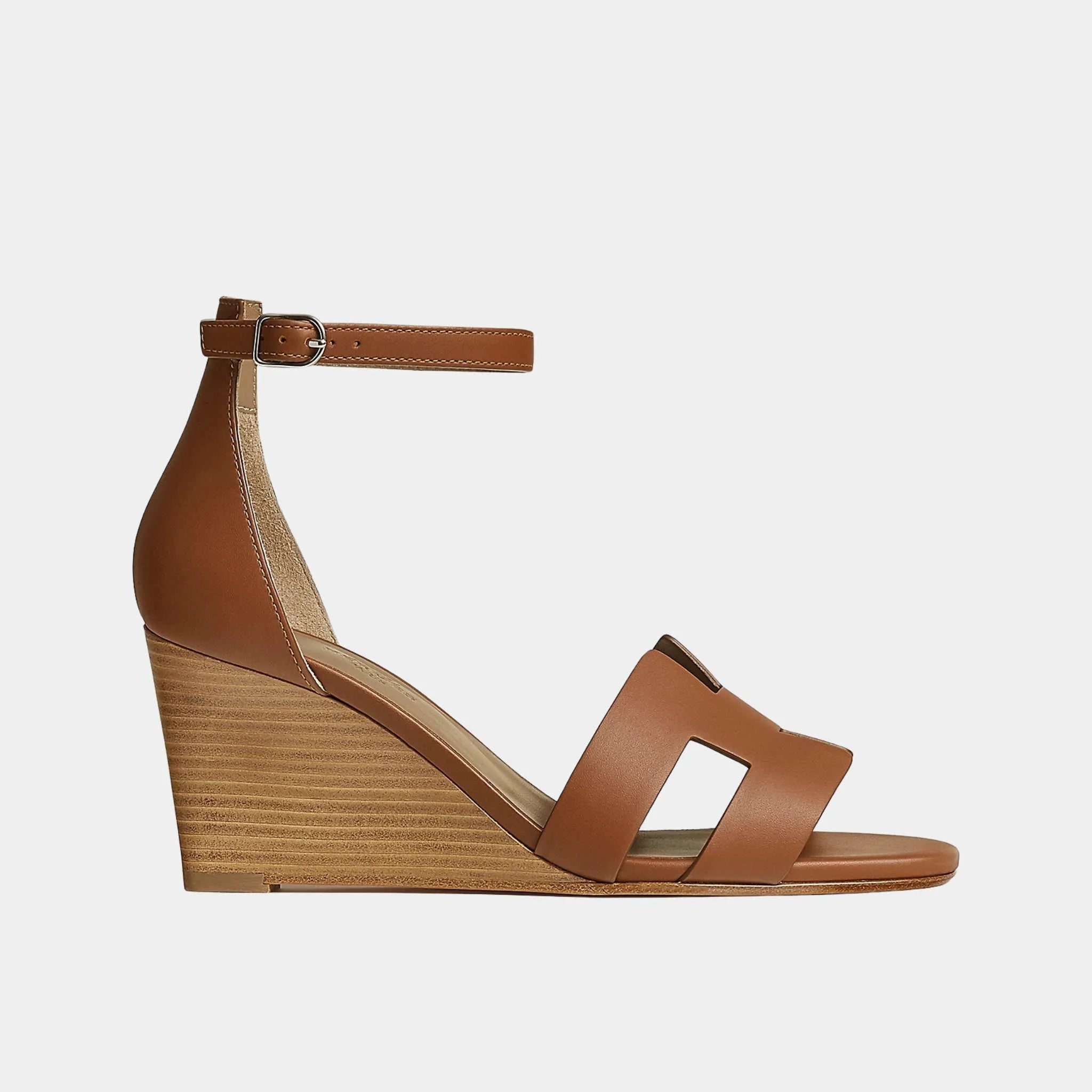 Hermes Legend Sandal in Calfskin, Gold, Side