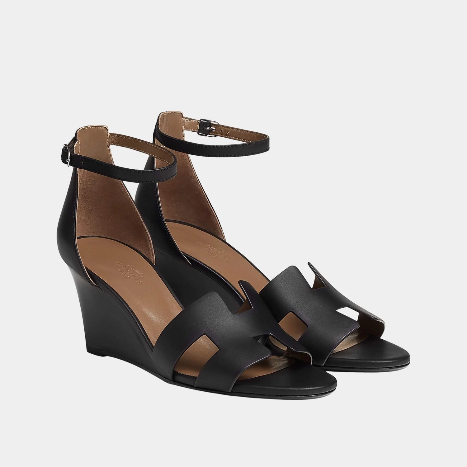Hermes Legend Sandal in Calfskin, Noir, Front