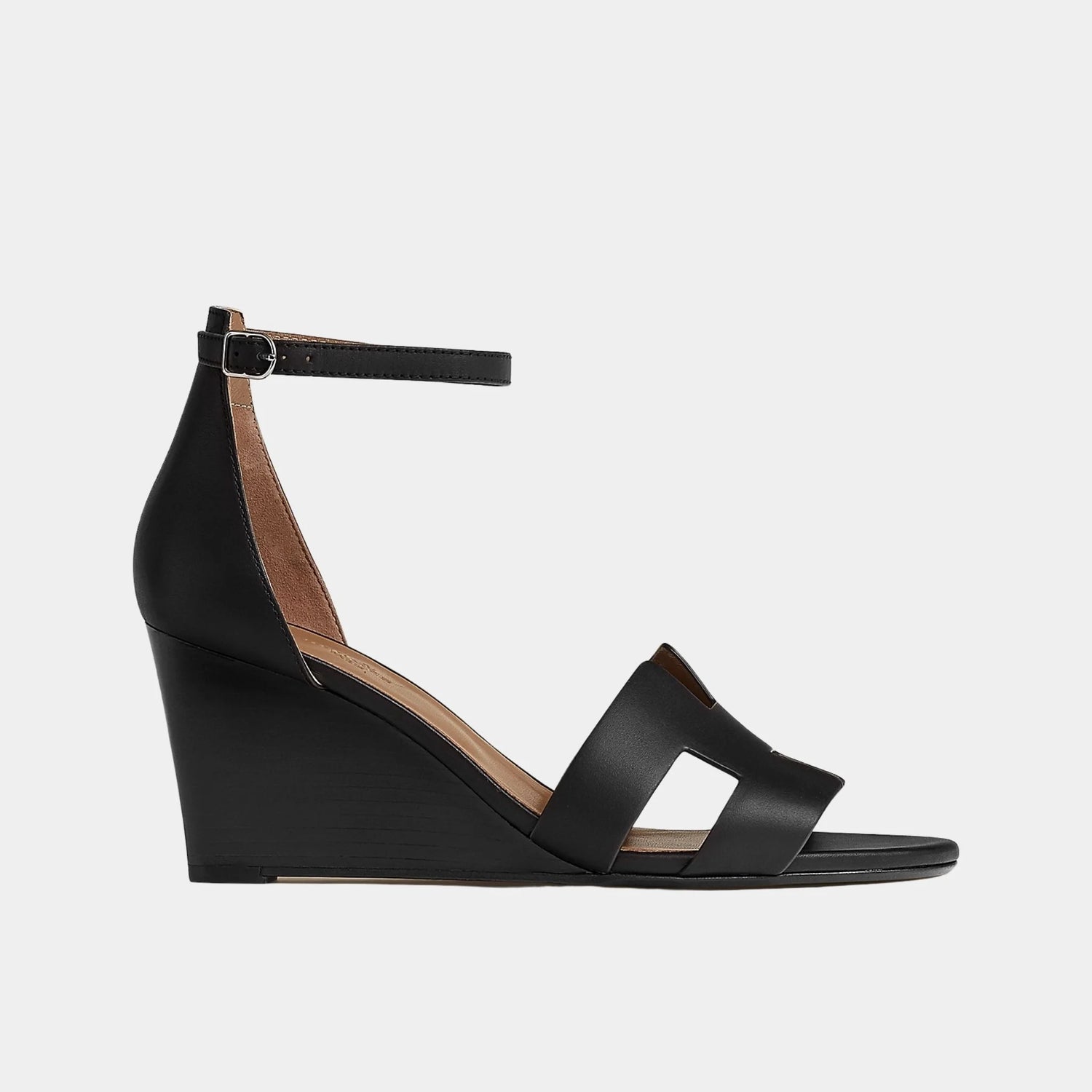 Hermes Legend Sandal in Calfskin, Noir, Side