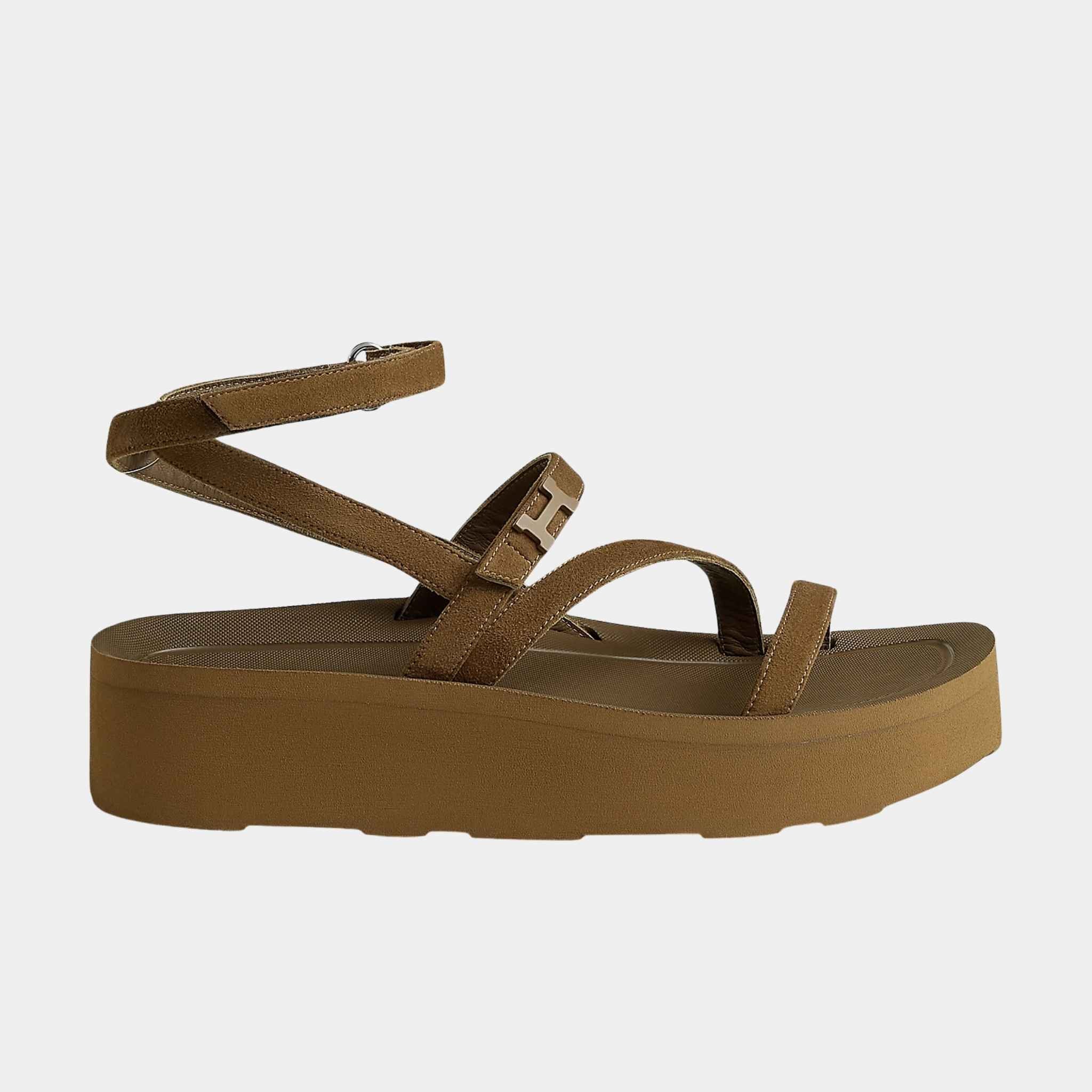 Hermes Liberte Sandal in Suede Goatskin, Side