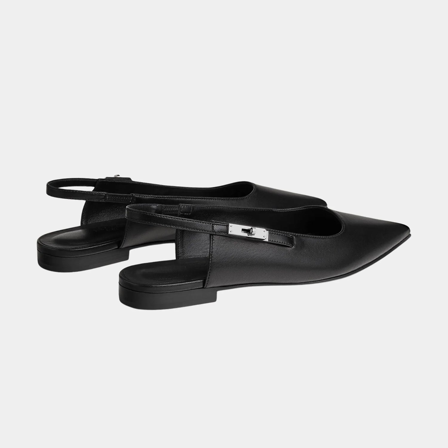 Hermes Lovely Slingbacks in Nappa Leather, Noir, Back
