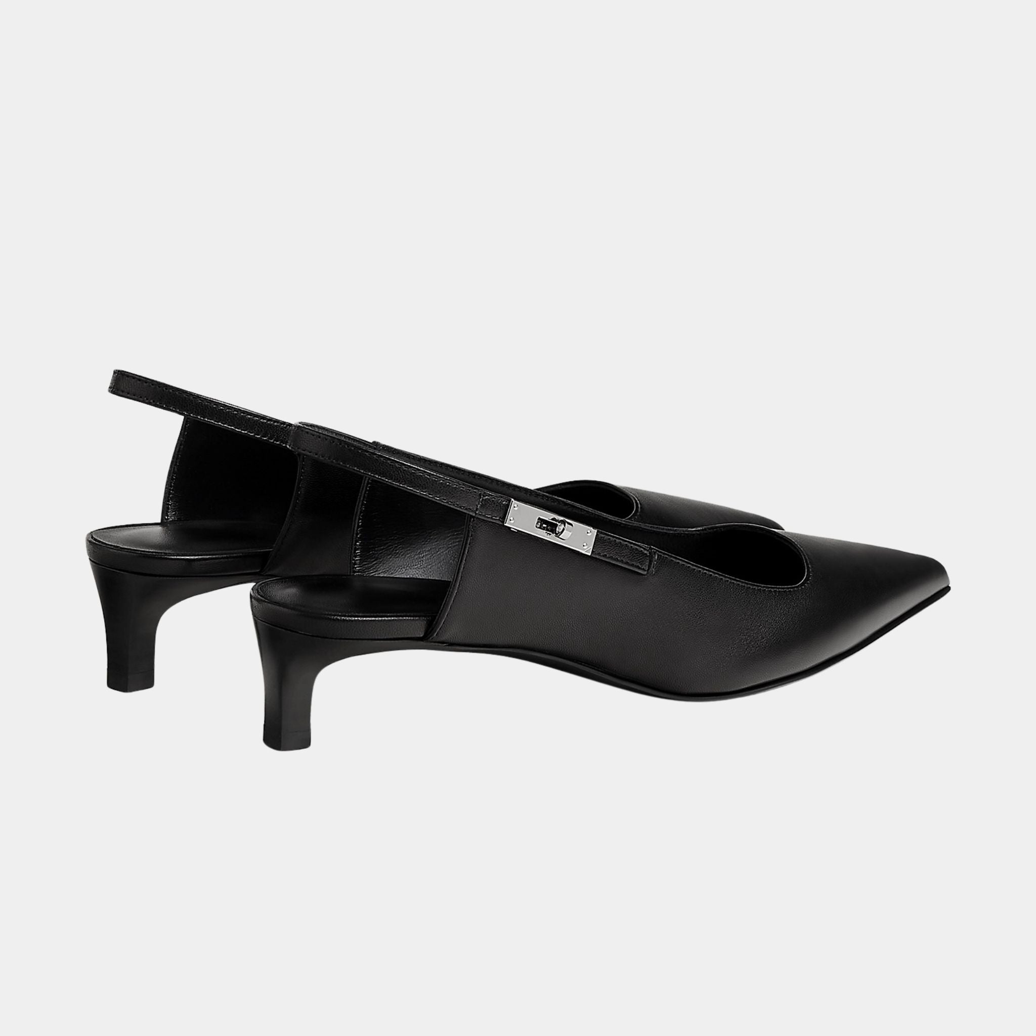 Hermes Lover 40 Pump in Nappa Leather, Noir, Back