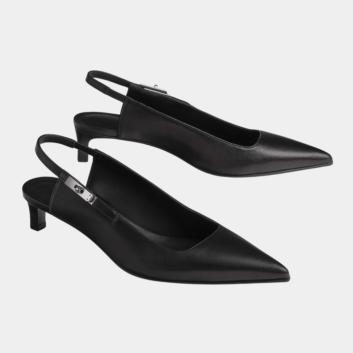 Hermes Lover 40 Pump in Nappa Leather, Noir, Front