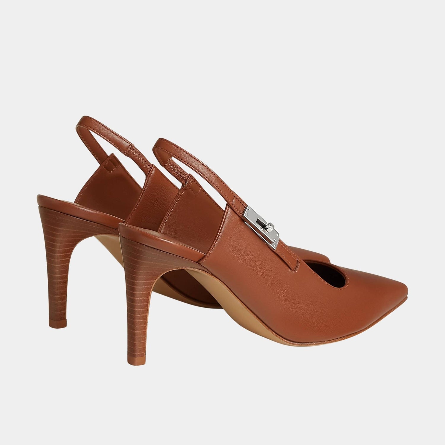 Hermes Lover 80 Pump in Nappa Leather, Gold, Back