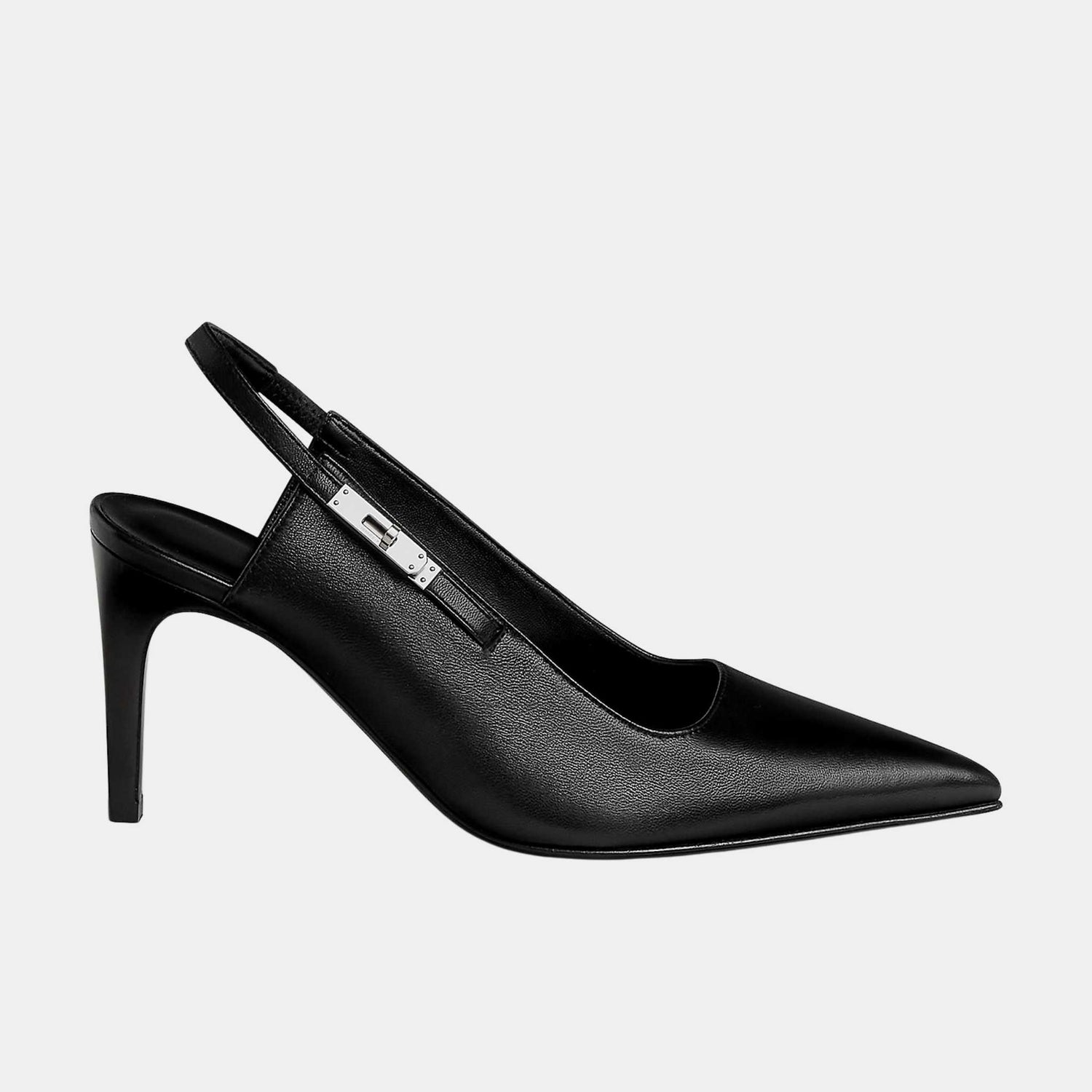 Hermes Lover 80 Pump in Nappa Leather, Noir, Side