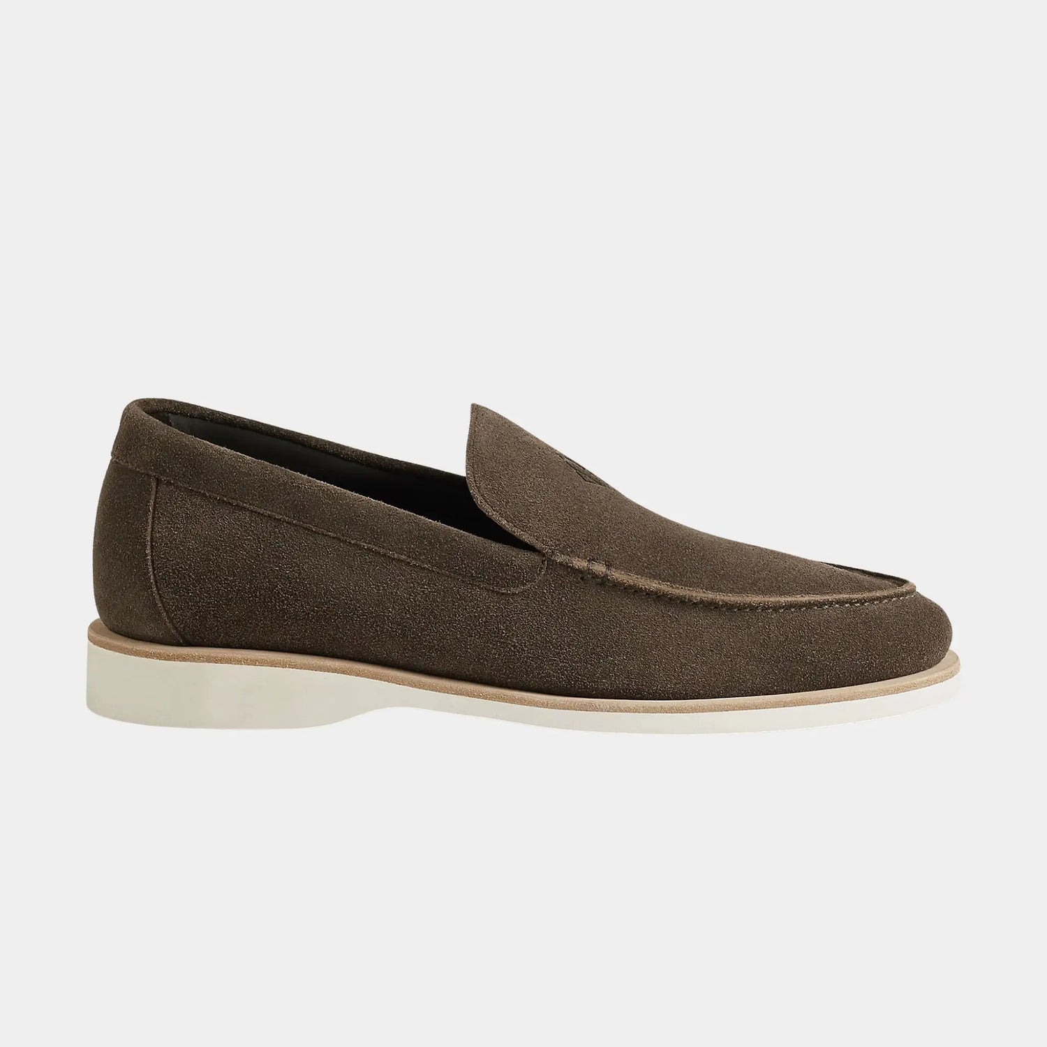 Hermes Low Loafer Suede Calfskin, Ecorce, Side