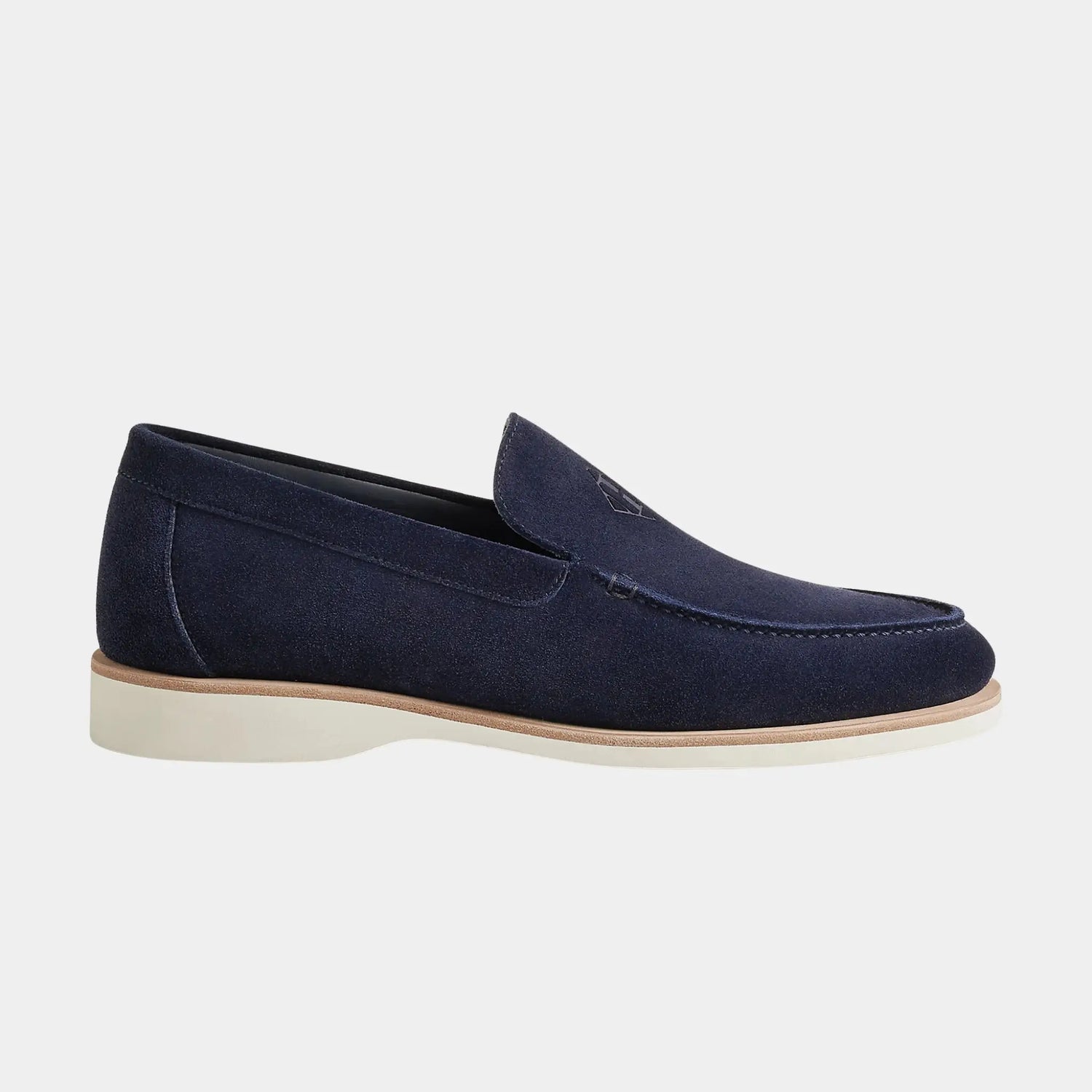 Hermes Low Loafer Suede Calfskin, Marine, Side
