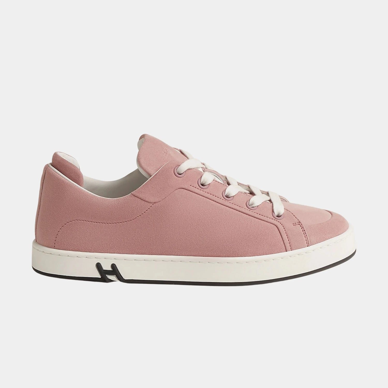 Hermes Kids Sneakers in Suede Goatskin Women, Rose Aquarelle, Side