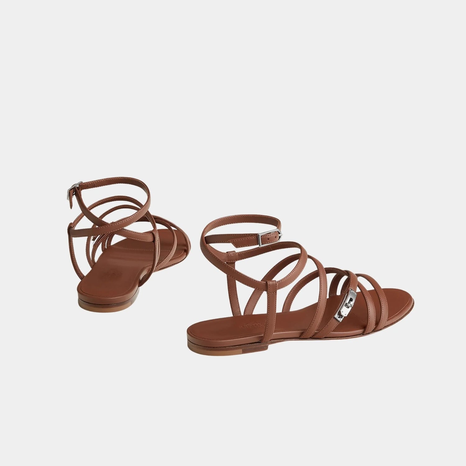 Hermes Lullaby Sandals in Calfskin, Naturel, Back