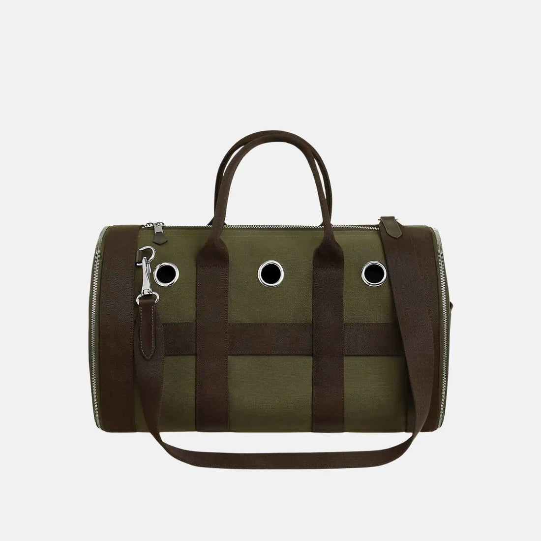 Hermes Luxury Carrying Bag For Small Dogs, Kaki, Front