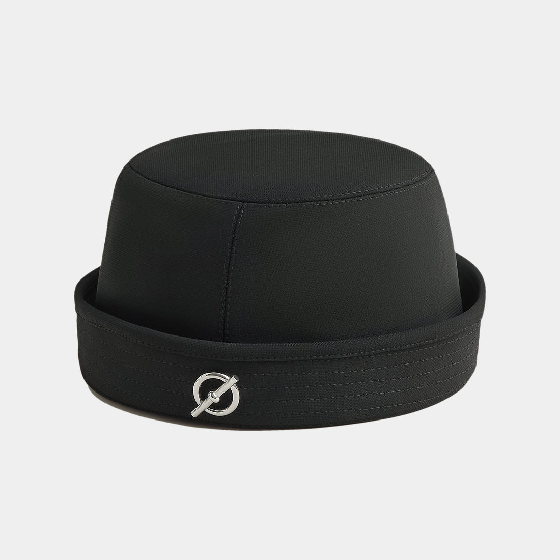 Hermes Matelot Glenan Docker Hat in Milano Jersey, Noir, Front